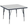 30in x 30in Square Premium Thermo-Fused Adjustable Activity Table Grey/Navy/Navy - Toddler Swivel