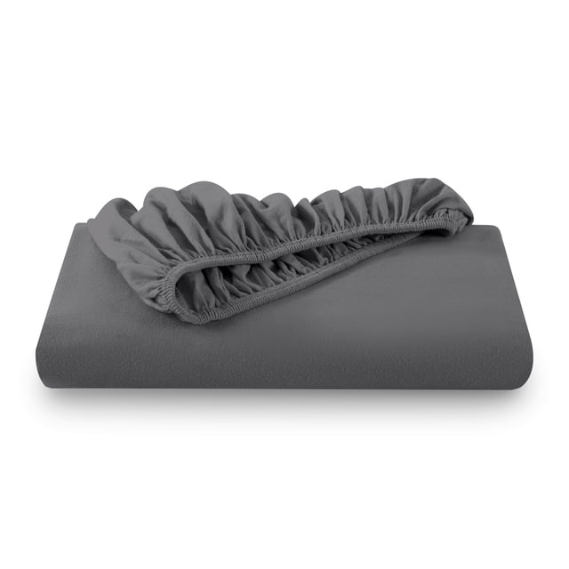 Bare Home Sábana Ajustable de Franela - 100 % Algodón Franela - Doble Cepillado - Tamaño Twin XL, Gris
