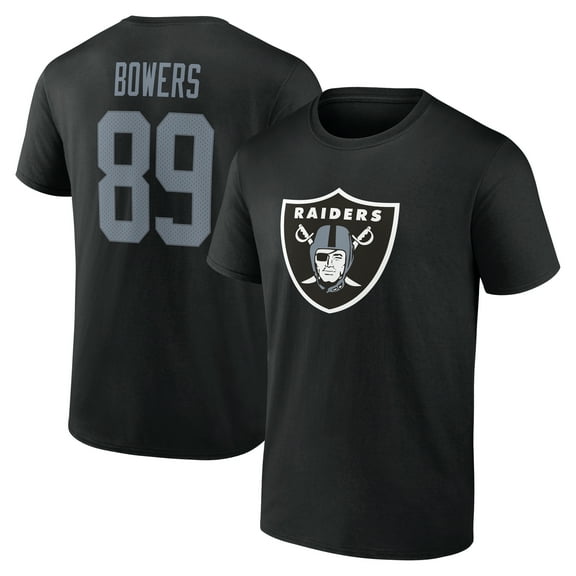 Men's Brock Bowers Black Las Vegas Raiders Icon Name & Number T-Shirt