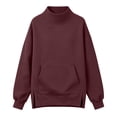 thumbnail image 4 of GZWYHT Mock Neck Sweatshirt Workout Sweatshirts Fall Fashion Must Haves Long Sweatshirts for Women Business Casual Sweater Gym Sweatshirt Work Sweatshirt Nurse Sweatshirt，Red，M, 4 of 4