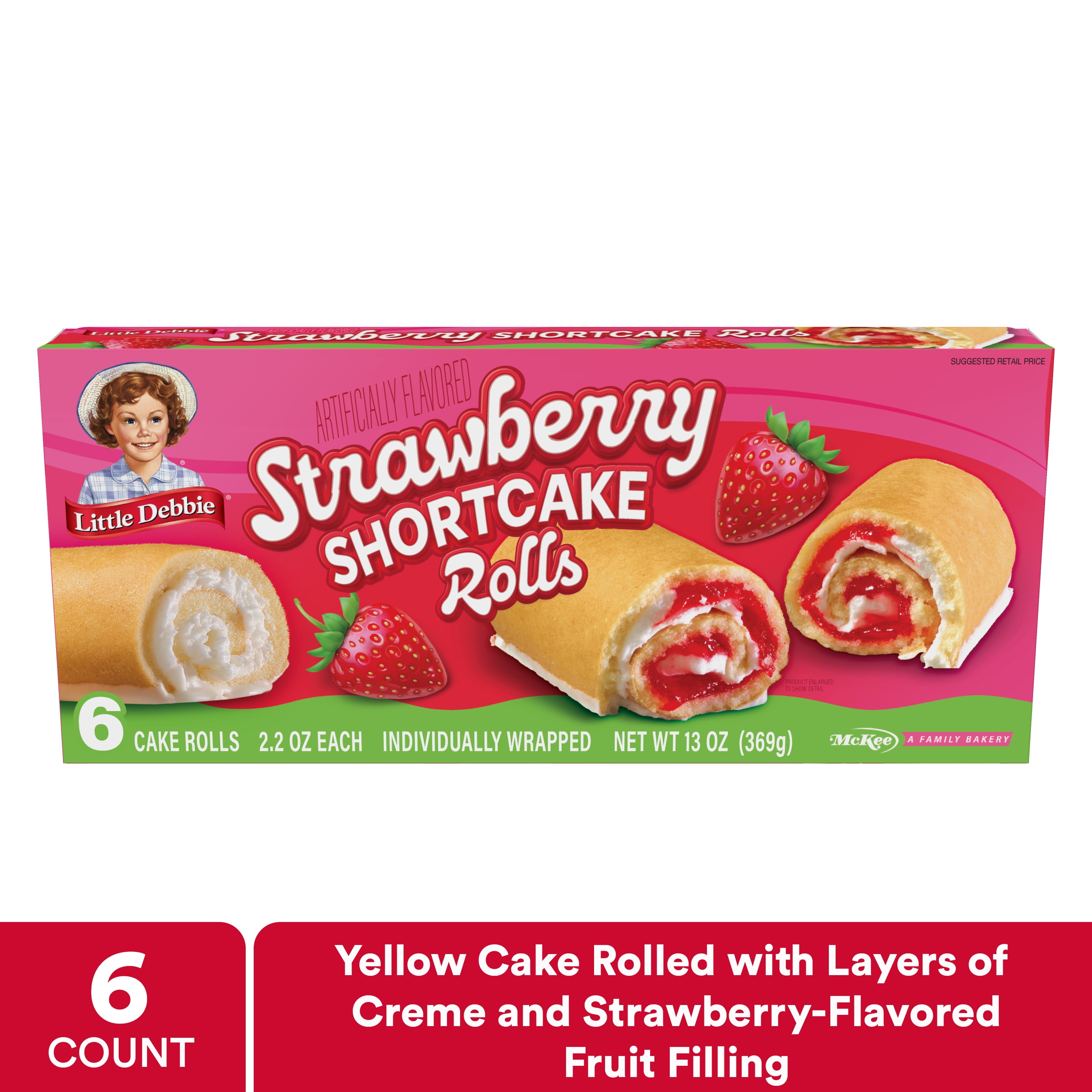 (4 pack) Little Debbie Strawberry Shortcake Rolls, 13 oz (6 count)