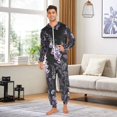 thumbnail image 6 of FORMRS Onesies Pajama for Adults Unisex Hoodie Winter Jumpsuit One Piece Sleepwear, Sizes S-2XL, Light Purple Flowers, 6 of 7