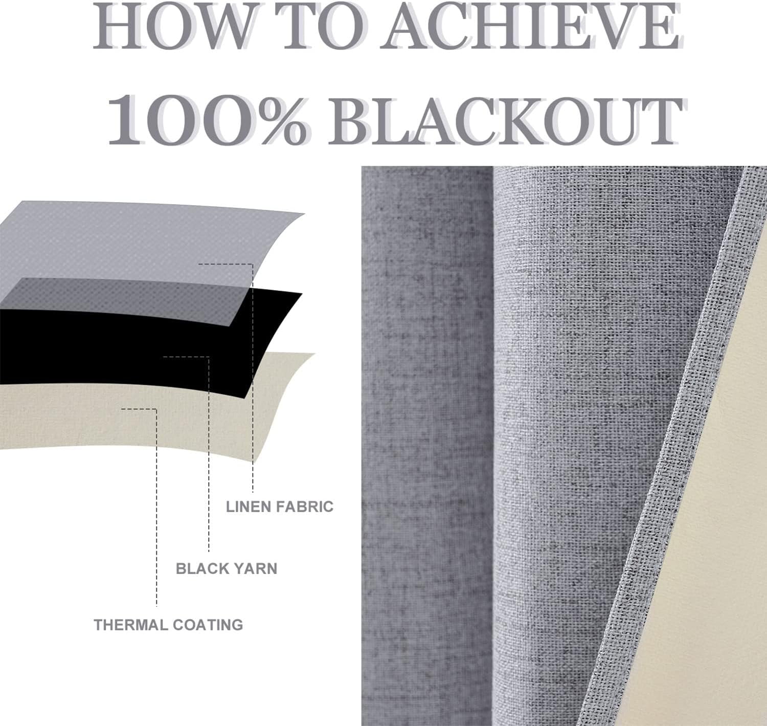Thermal Linen Curtains – Blackout Lining – Floor-to-Ceiling – With