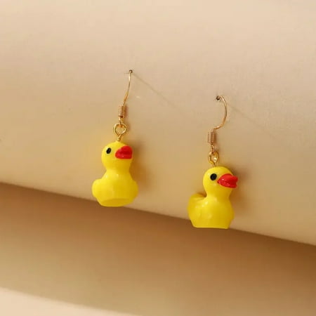 

JNZOUHA Charming Duck Resin Pendant Earrings - Funny & Adorable Christmas Jewelry Gift for Women Girls - Ideal Birthday Present