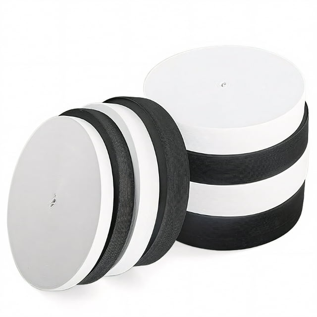 Muka Rouleau de Bande Élastique 43.7 Yards DIY Couture Corde Extensible pour Vêtement-Noir-1 Pouces