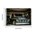 thumbnail image 2 of 1pc Vintage Classic Car Metal Tin Sign, 8x12 Inch Aluminum&nbsp;Wall Art, Retro Automobile Poster for Garage Decor, Home Decoration - Black Pickup Truck with White Walls and Chrome Accents, Car Decor, 2 of 8