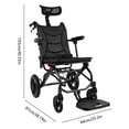 thumbnail image 2 of Miumaeov Lightweight Reclining Travel Wheelchair, Folding All Terrain Reclining Transport Wheelchair for Adults and Seniors, 2 of 18
