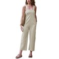 thumbnail image 2 of INSPIRE CHIC Women's Casual Jumpsuit Cotton Linen Adjustable Tie Straps Back Zipper Sleeveless Overalls X Small Khaki, 2 of 4