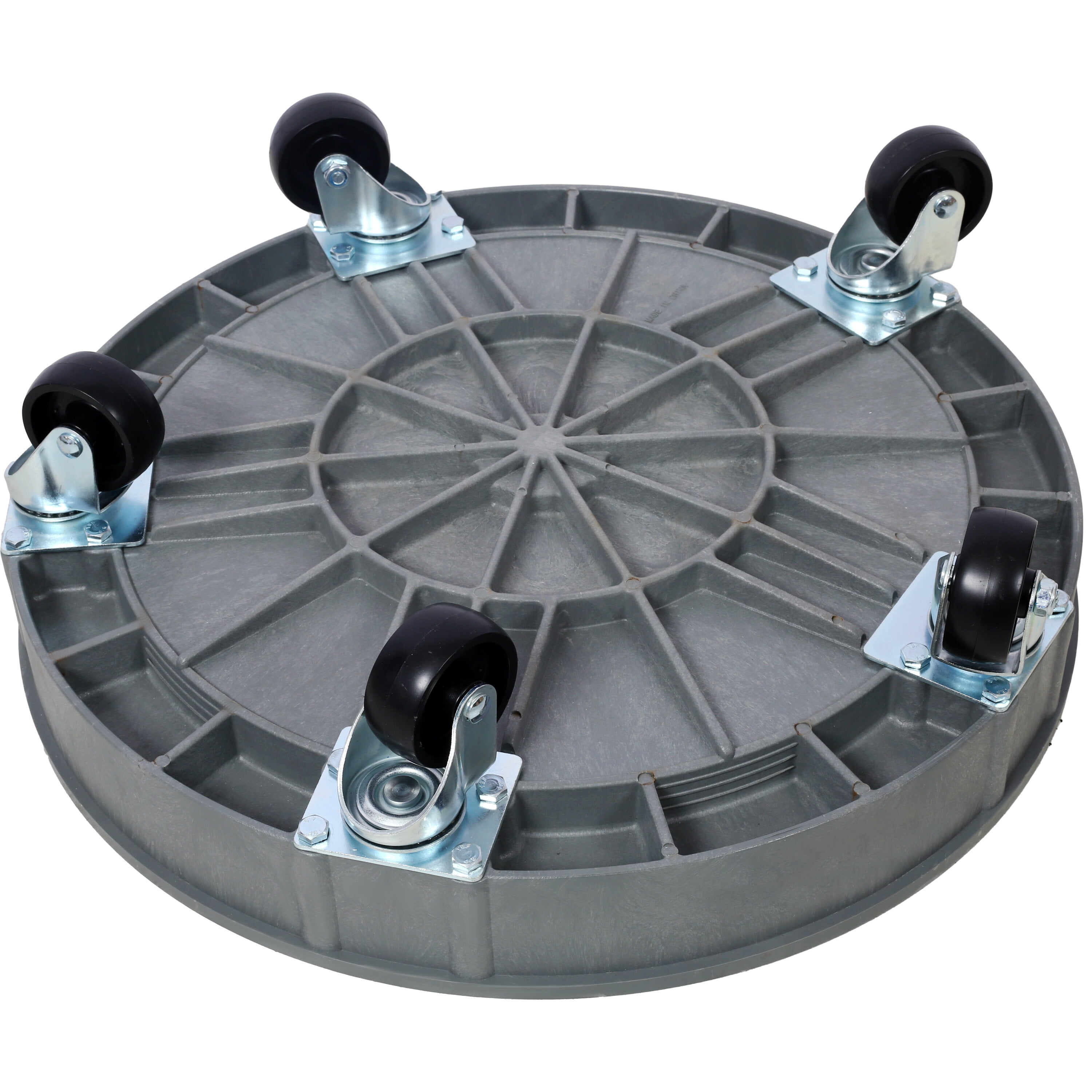 , 30 Gallon and 55 Gallon Heavy Duty Plastic Drum Dolly - Durable Plastic Drum Cart 900 lb. Capacity- Barrel Dolly with 5 Swivel Casters Wheel ,2pcs set, Gray ,Plastic ,
