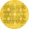 thumbnail image 1 of Ahgly Company Indoor Round Abstract Yellow Modern Area Rugs, 7' Round, 1 of 4