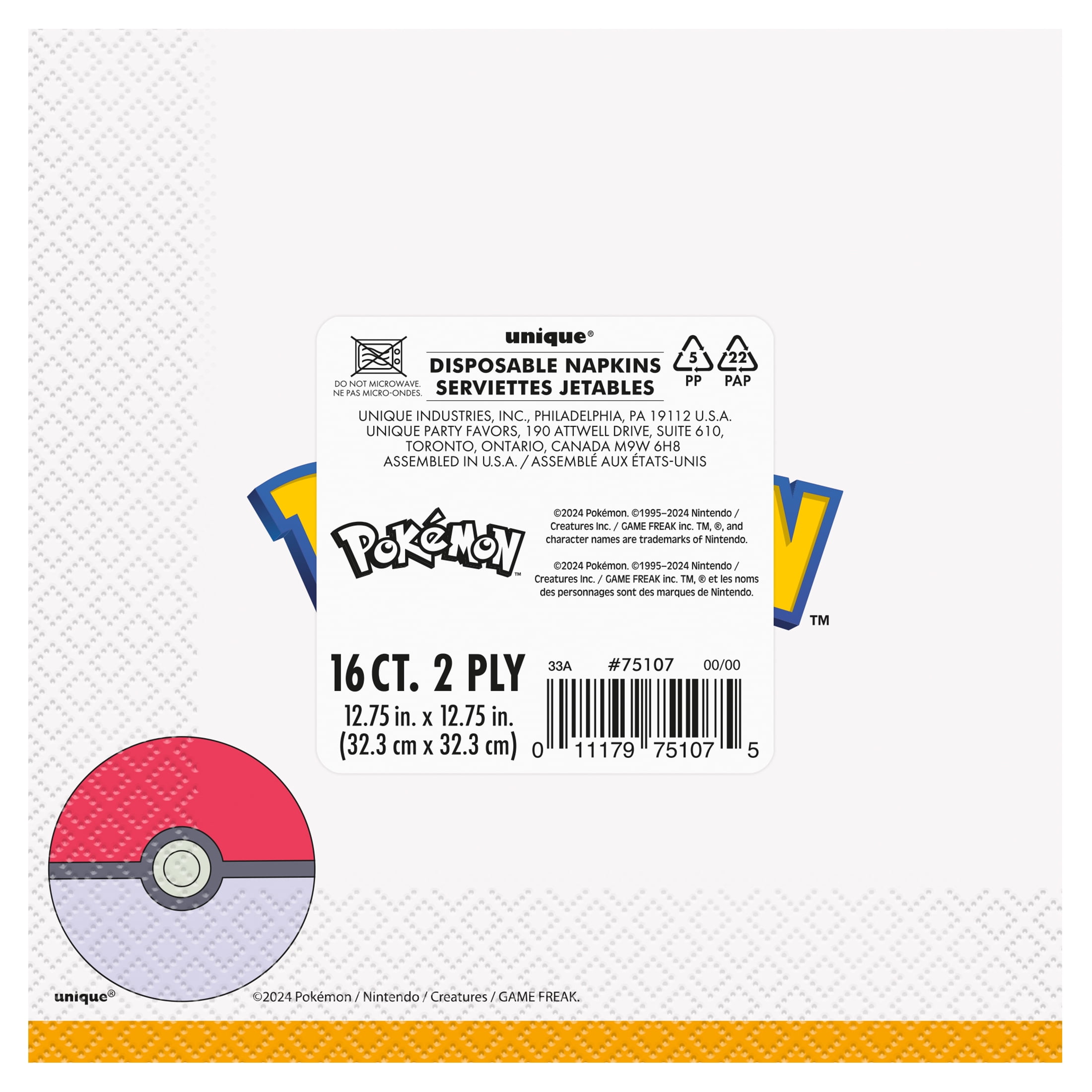 Pokémon Luncheon Napkins, 16ct