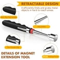 thumbnail image 3 of BlinkLLX 2 Pcs 20 Lbs Telescoping Magnetic Pickup Tool for Small Metal Tools Extends from 7 to 30 inches telescoping magnet Extendable Magnet Stick Gadget for Men Women Husband Father's Day(Black), 3 of 6