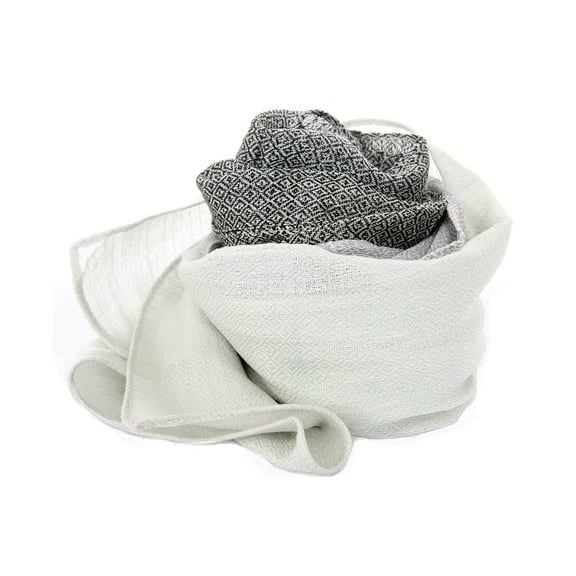 Women's Diamond Design Two Tone Cotton Scarf Grey Scarf Wrap 22 x 72 inches