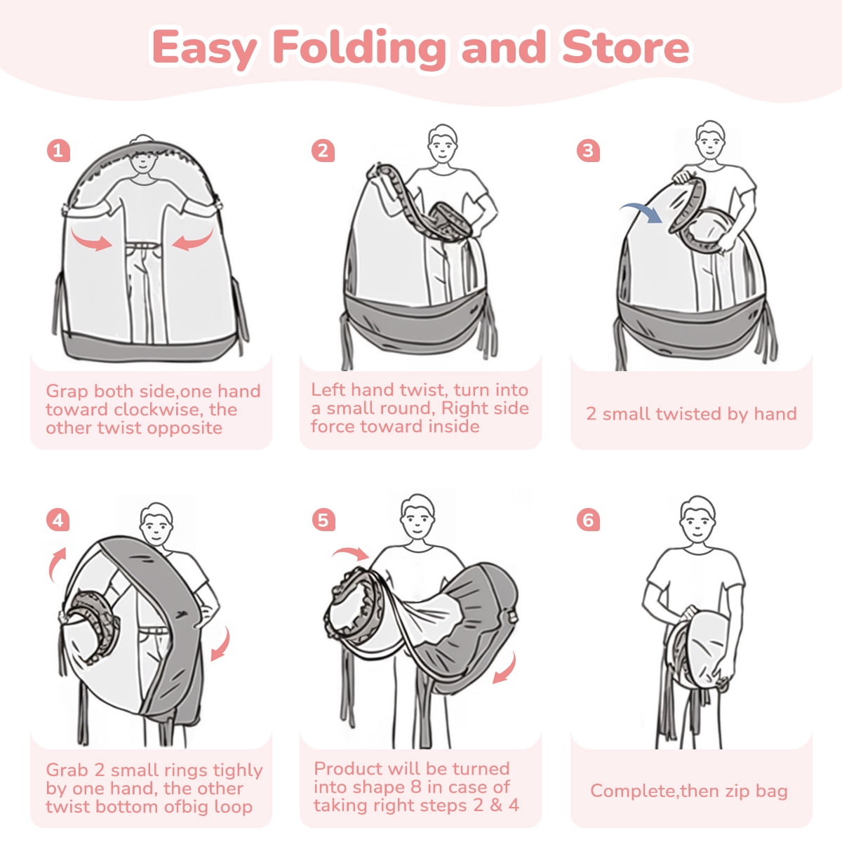 Crib Tent for Baby, Caveen Baby Crib Cover, Pop up Crib Canopy with Auto-Lock Zipper, Large Opening and Space, Portable