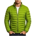 thumbnail image 2 of Jovrlynd Mens Fleece Puffer Jacket Lightweight Zipper Pockets Full Zip Winter Warm Coats, S-3XL, 2 of 6