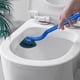 thumbnail image 5 of Cepillo de inodoro con cerdas de plástico - Herramienta de limpieza de baño de mango largo, limpiador moderno compacto para tazas, blanco y azul, 13,77 pulgadas, 5 of 6