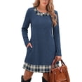 thumbnail image 5 of WIHOLL Long Sleeve Dress for Women Knit Tunic Sweater Dress Crew Neck Casual Fall Winter Dresses, 5 of 10