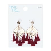 Time and Tru Textured Tassel Drop Earrings