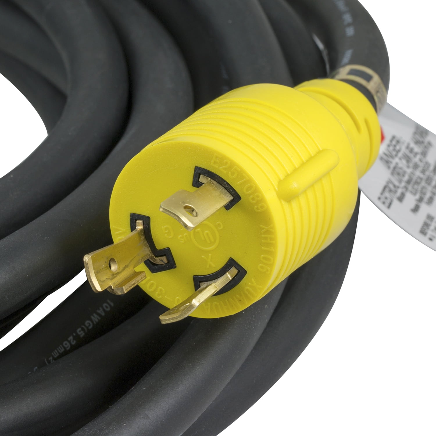 Houseables Extension Cord, Electric Wire, 3 Prong, 30 Amp, 250 Volt