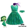 thumbnail image 3 of Disfraz de la película de Disney para niña, traje de fiesta de Halloween, color verde, para Cosplay, 3 of 5