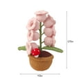 thumbnail image 3 of Lily of The Valley Crochet Flower Pot Night Lights, Artificial Flowers Lamp Decor with Mushroom Home Office Decor Cute Gifts for Women Wife Birthday Xmas Valentine's Day Mother's Day(Pink,5.7x4.1in), 3 of 5