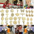 thumbnail image 1 of 10pcs Wooden Easter DIY Rabbit Frangipani Beetle Snail Owl Gecko Butterfly Small Pendant Ornament, 1 of 8