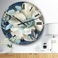 thumbnail image 3 of Designart 'Indigold Watercolor Flower I' Traditional wall clock, 3 of 4