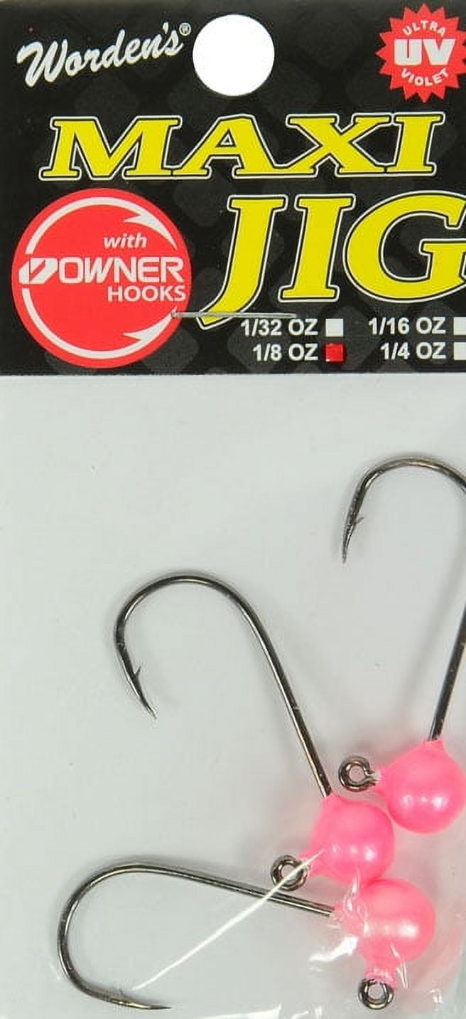 (2 pack) Yakima Bait Maxi Jig Heads, 3pk, 1/8 oz, Pearlescent Pink