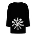 thumbnail image 4 of Mifsaly Plus Size Womens Christmas Shirts 3/4 Sleeve Xmas Snowflake Tops V-Neck 3 Buttons Loose T-Shirts Holiday Festival Funny Pullover Party Casual Blouse 2025, 4 of 5