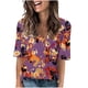 thumbnail image 2 of Fiudx Liquidación de Ofertas Flash Camiseta de Manga Corta con Cuello En V Estampada Informal a La Moda para Mujer, 2 of 4