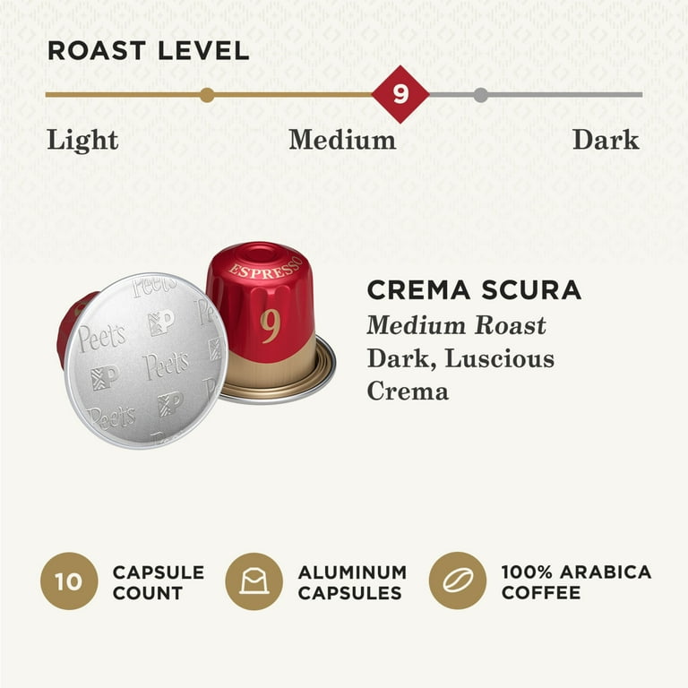 Peet's Coffee Crema Scura Premium Medium Roast Intensity 9 Peet's Coffee Crema Scura Premium Medium Roast Intensity 9