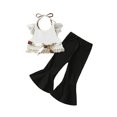 thumbnail image 3 of xiaxaixu Girls Clothes Set, Floral Print Cropped Tops+Solid Color Trousers, 3 of 9