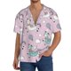 thumbnail image 1 of Balery Llama Unicorn and Rainbow Camisa Casual de Manga Corta con Botones para Hombre, Texturizada, Estilo Cubano, para Playa, Verano-X-Large, 1 of 5