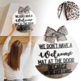 thumbnail image 2 of Front Door Sign Welcome Decoration Whimsical Cow Bow Design Wooden Door Sign Charming Rustic Welcome Pendant for Home, 2 of 5