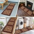 thumbnail image 5 of 2'x6' Rug Runners for Hallways Kitchen, Brown Red Boho Non Slip Entryway Beside Floor Carpet Runner, Vintage Geometric Abstract Art Washable Laundry Room Bedroom Throw Rugs Mat for Family Pet, 5 of 8