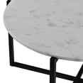 thumbnail image 7 of Ivy 30 Inch Marble Top Round Coffee Table with Metal Frame White and Black - Saltoro Sherpi, 7 of 7