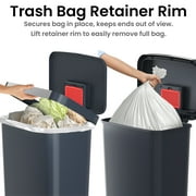 iTouchless SoftStep 13.2 Gal Kitchen Trash Can with Odor Filter, Dent-Proof Black Plastic