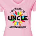 thumbnail image 4 of Inktastic I Support My Uncle Autism Awareness Women's V-Neck T-Shirt, 4 of 5