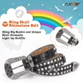thumbnail image 6 of SUOSDEY Skull Kids Rhinestone Belt Girls Boys Sparkly Bling Diamond Belt Cowgirl Cowboy Belt, 6 of 7