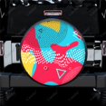 thumbnail image 1 of 80s-90s Style Color Splash Print Spare Tire Cover Waterproof Tire Wheel Protector for Car Truck SUV Camper Trailer Rv 14"-17", 1 of 5