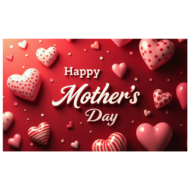 Red Background Banner with Roses Hearts and Glitter for Mother's Day Decorations Party Supplies Photography Props Mother Day Backdrop Happy Mothers Day Decors
