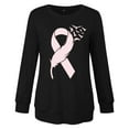 thumbnail image 4 of Womens Fall Graphic Sweatshirts 2024 Breast Cancer Awareness Shirt Long Sleeve Crew Neck Loose Pullover Top (Black XL), 4 of 4