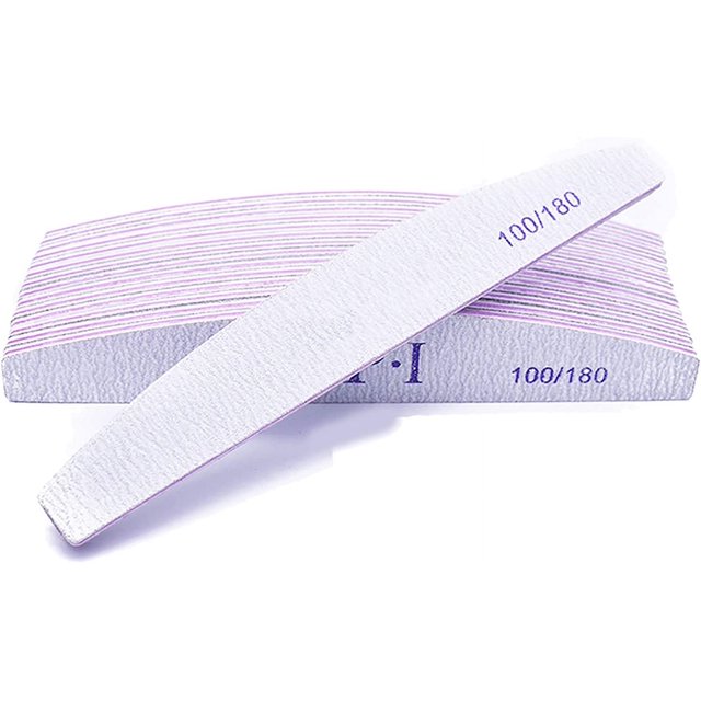LAICAIW Nail Files and Buffers 25pcs 100/180 Grits Nail Buffering Files Doubled Sides Emery Boards Coarse Nail File Manicure Tools Emery Boards for Nails Finger Nail File Boards (sector(25pcs))