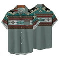 thumbnail image 1 of Men Short Sleeve Tops Hawaiian Beach T Shirt Button Down T-shirt, 1 of 2