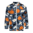 thumbnail image 3 of Lightweight Jacket for Men - Halloween Pumpkins Owls Cuteness Casual Zip Up Bomber Jacket Men Spring Fall Windbreaker Coat with Pocket, 3 of 6