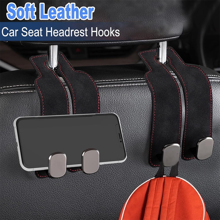 Cute 2-Piece Car Headrest Hooks - 2-in-1 Car Seat Wallet and Bag
