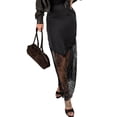 thumbnail image 2 of Women Lace Patchwork Skirts High Waist A Line Y2K Elegant Maxi Long Skirts Party Boho Skirt, 2 of 9