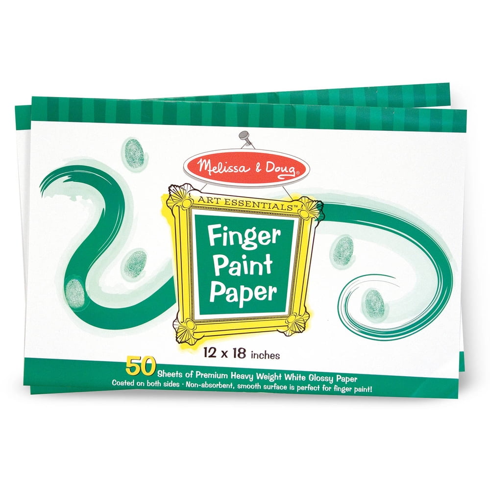 Melissa and Doug Finger Paint Paper Pad, Pack of 2, 12" x 18", 50