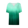 thumbnail image 5 of SWSTBBY Summer Tops for Women,Womens Tops,Women's Casual Gradient Short-Sleeved V-Neck Top Blouse, 5 of 5