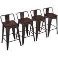 Andeworld 24 Metal Bar Stools Set Of 4 Counter Height Stools With Wood